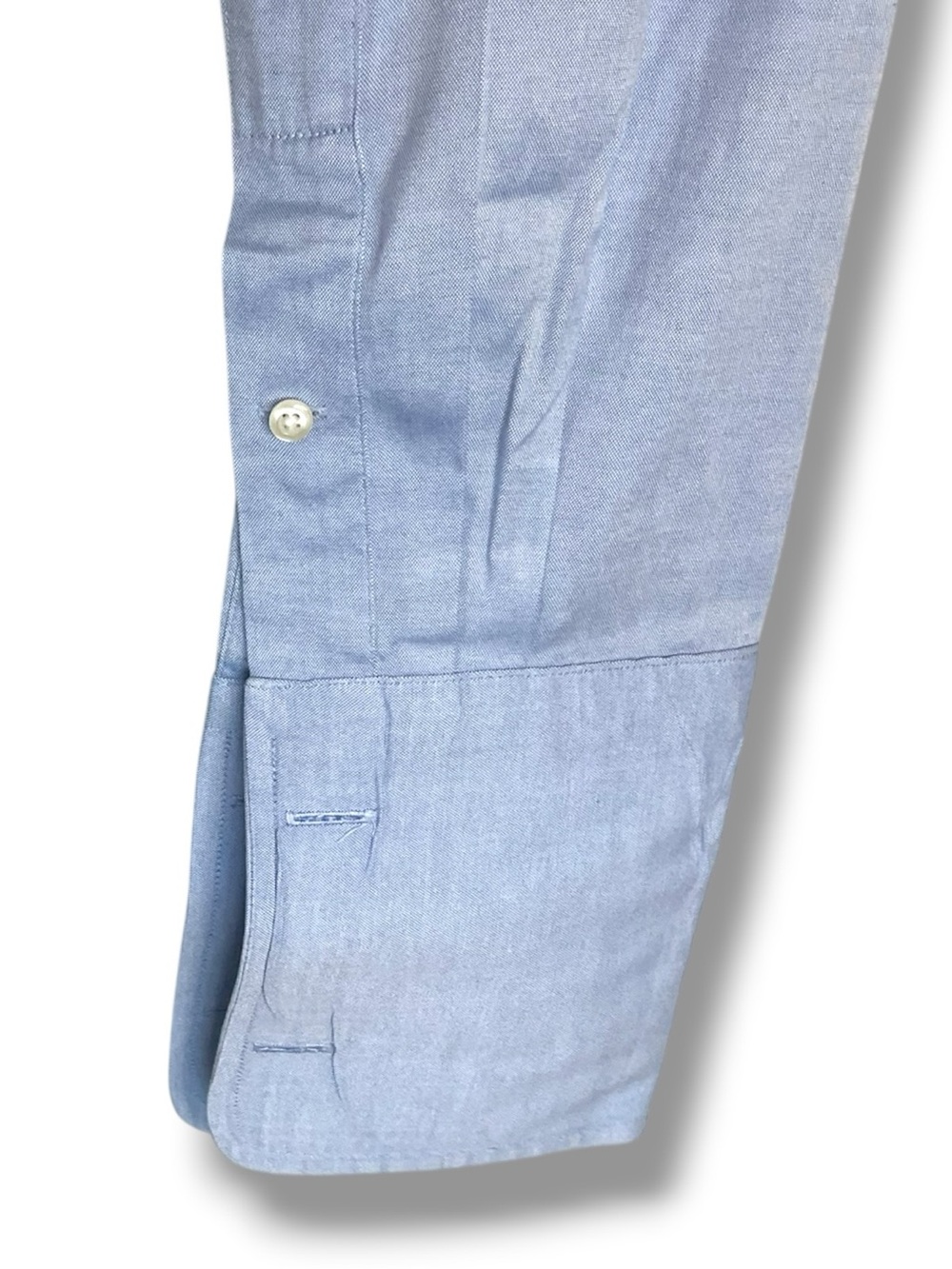 Paul Fredrick Light Blue Pinpoint Cotton Dress Shirt 16-33 Trim Fit French Cuff - Picture 4 of 6